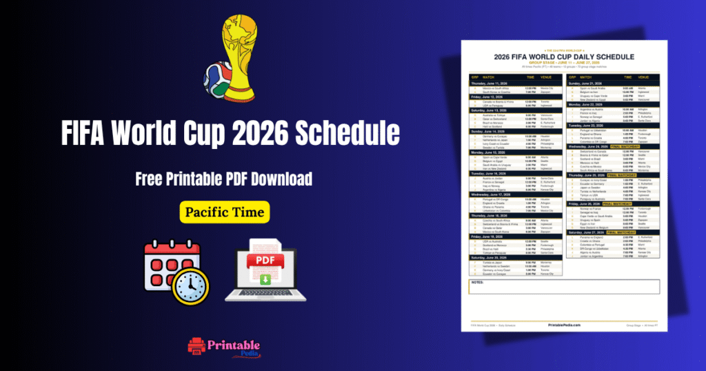 World Cup 2026 Schedule in Pacific Time